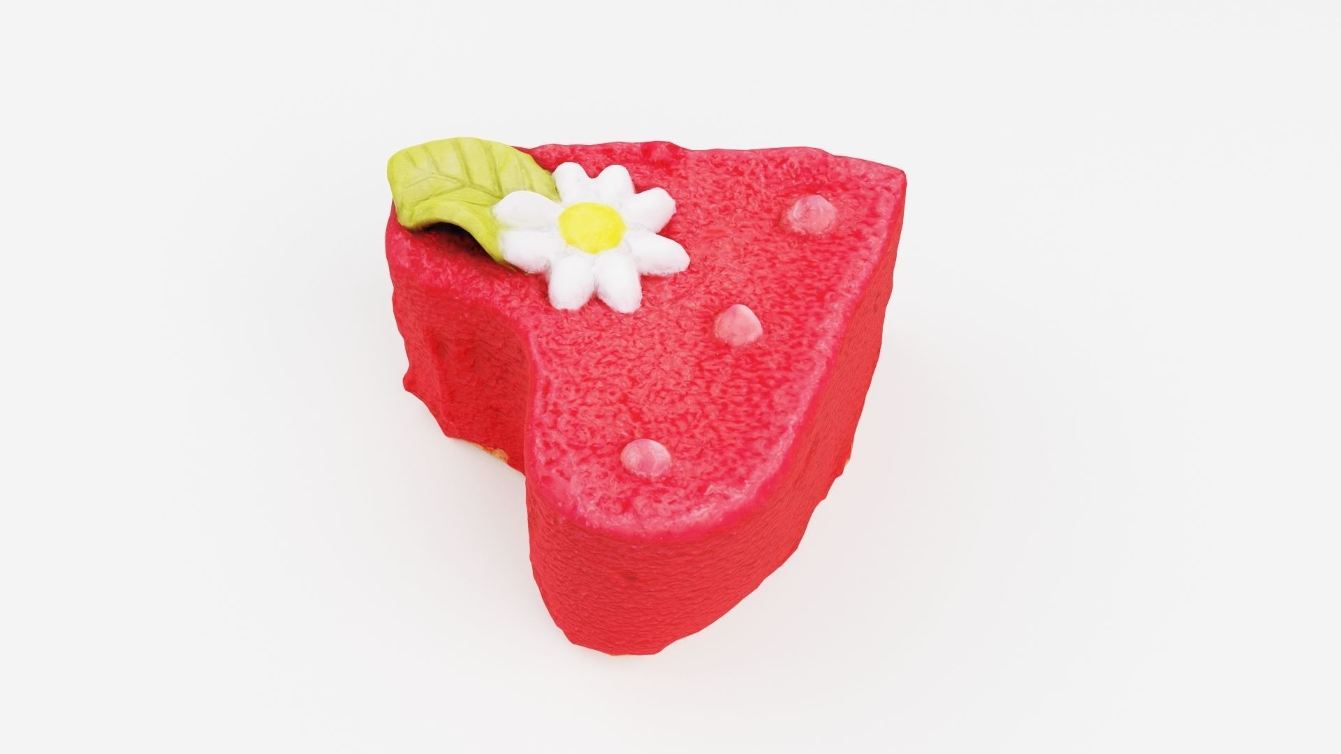 Red Cake pastry fancy cake or heart shape sponge cake 3D model_4
