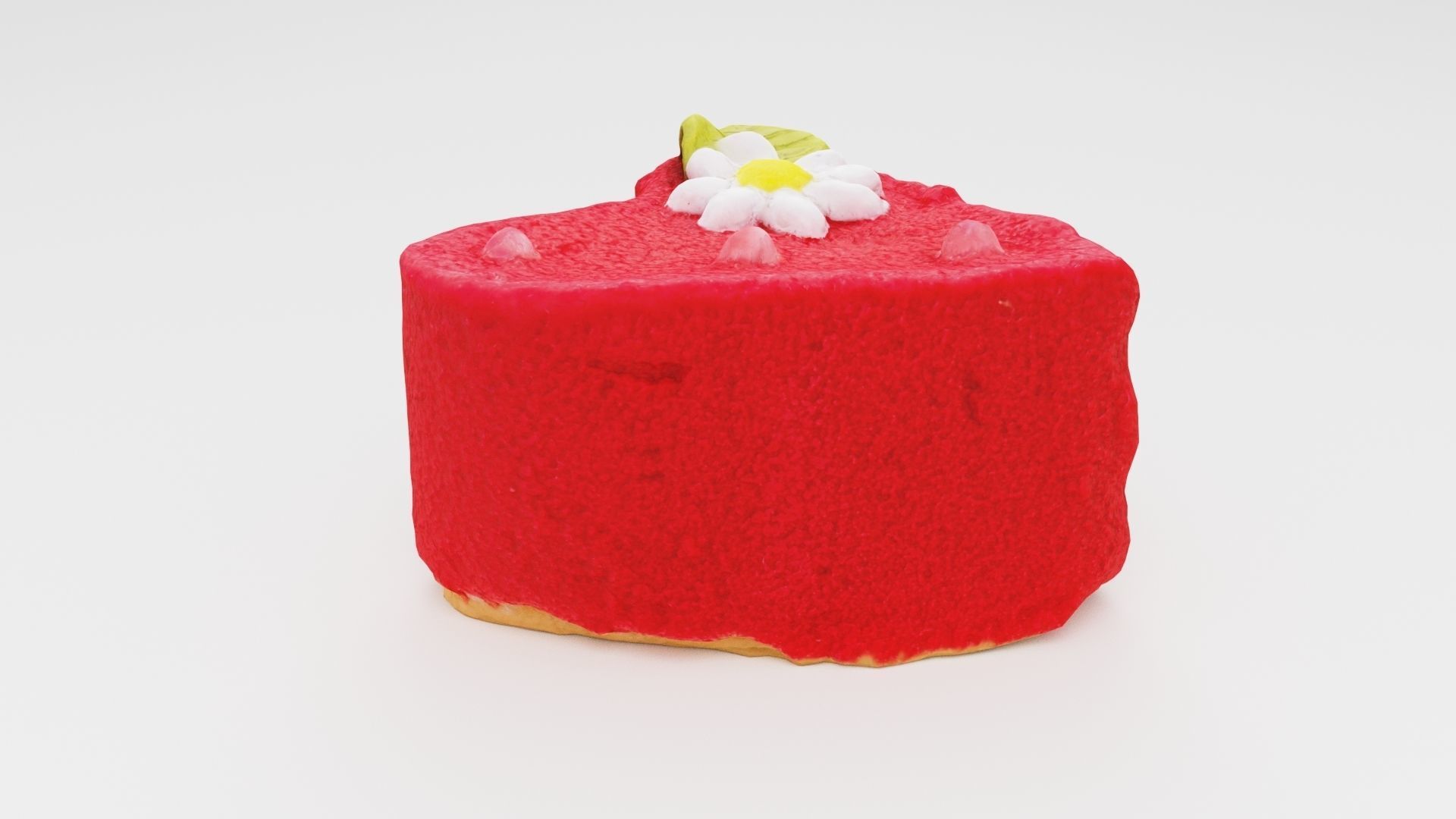 Red Cake pastry fancy cake or heart shape sponge cake 3D model_5