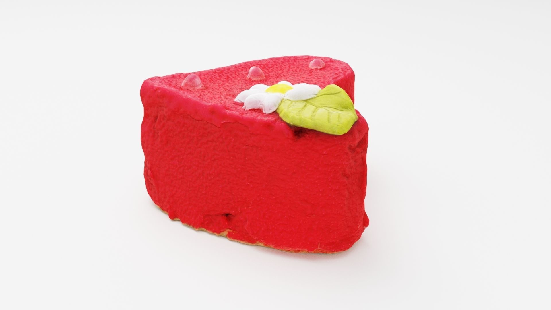 Red Cake pastry fancy cake or heart shape sponge cake 3D model_1