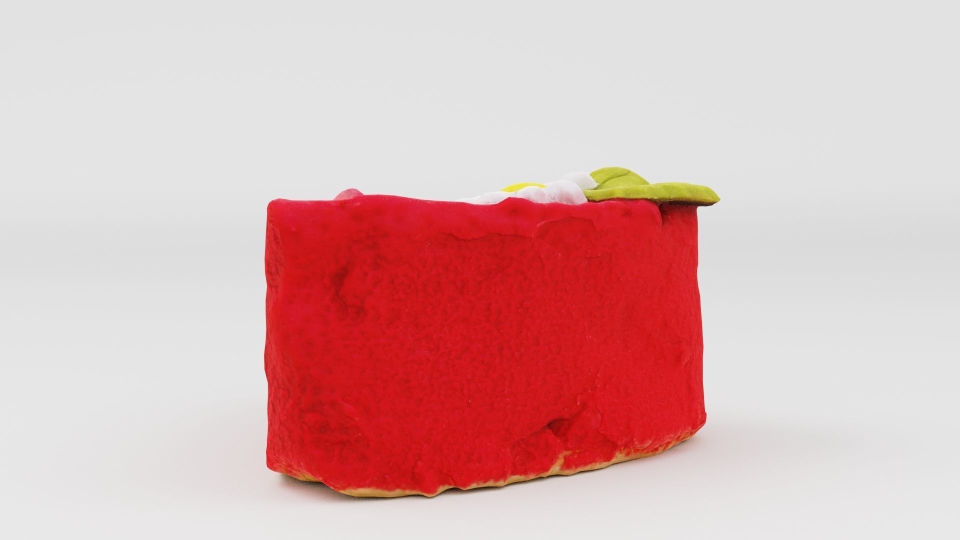 Red Cake pastry fancy cake or heart shape sponge cake 3D model_6