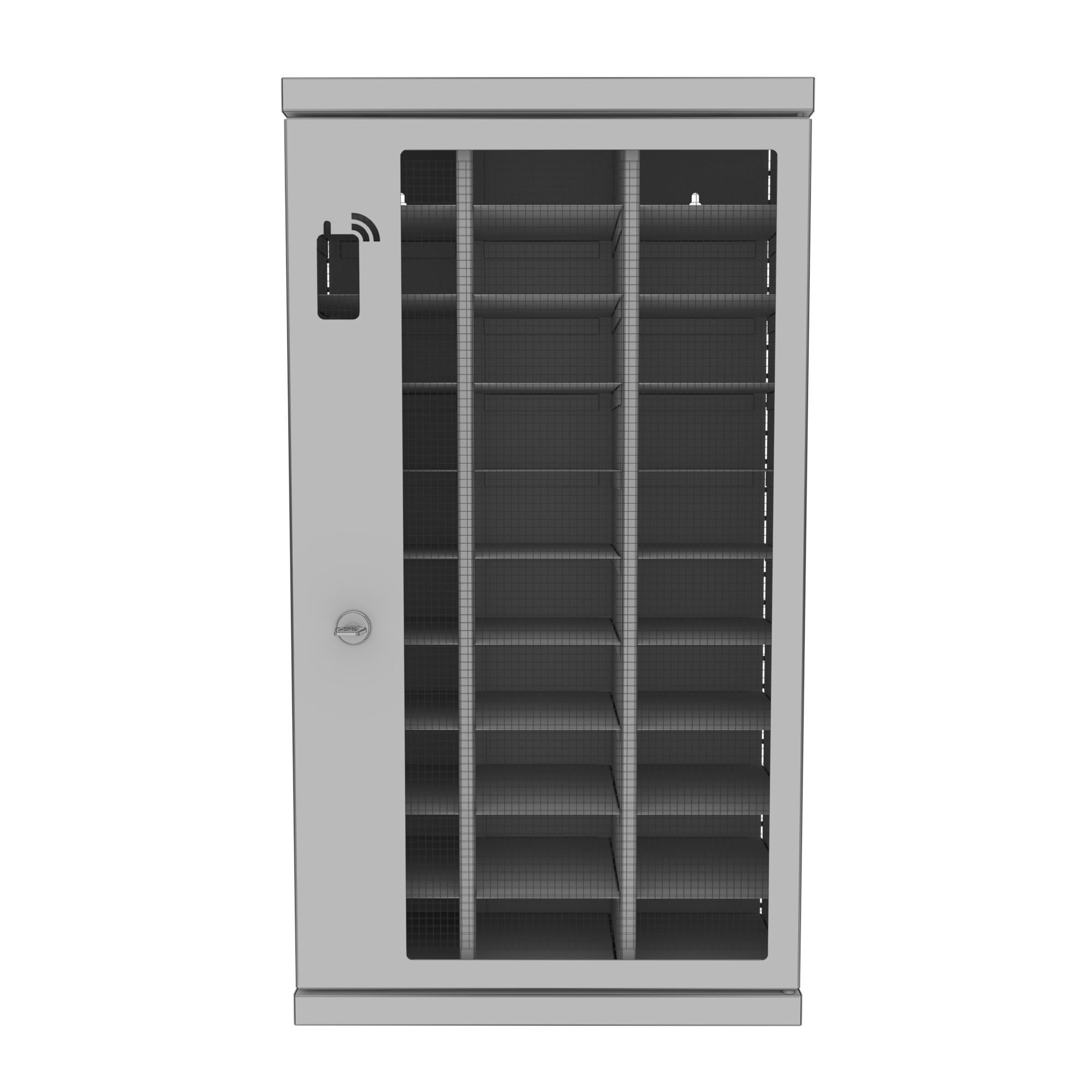 Mobilhotell storage cabinet with glass doors 3D model_5