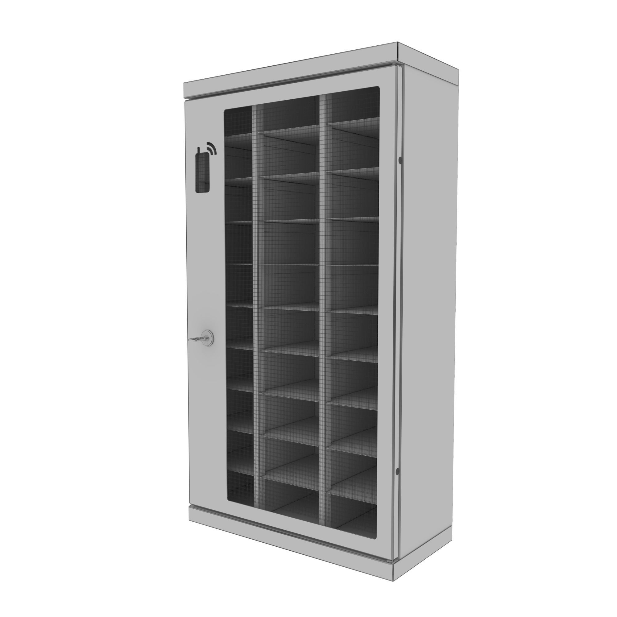 Mobilhotell storage cabinet with glass doors 3D model_6