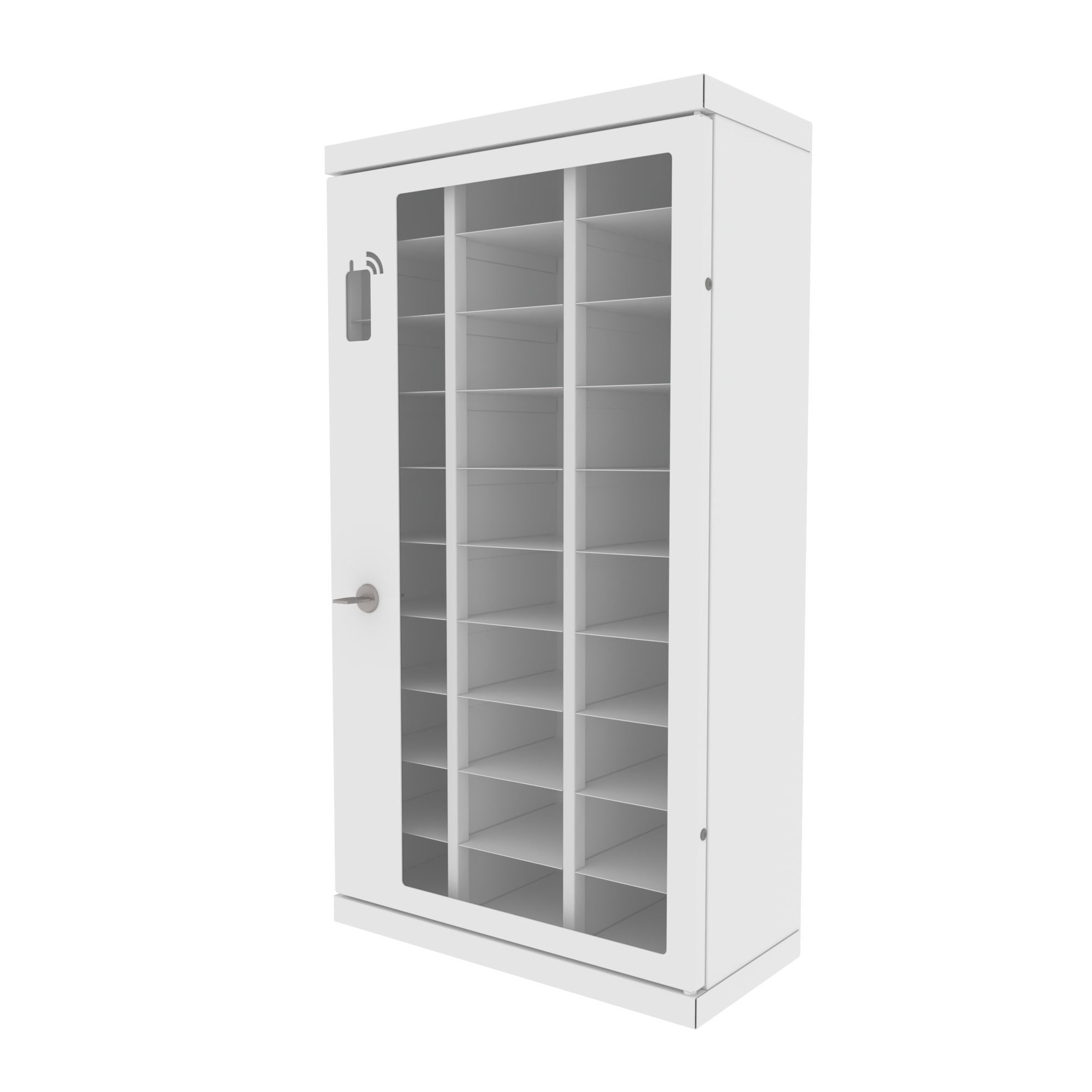 Mobilhotell storage cabinet with glass doors 3D model_2