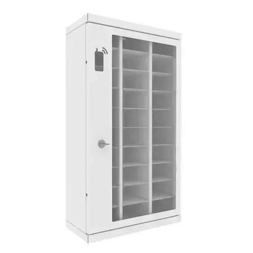 Mobilhotell storage cabinet with glass doors