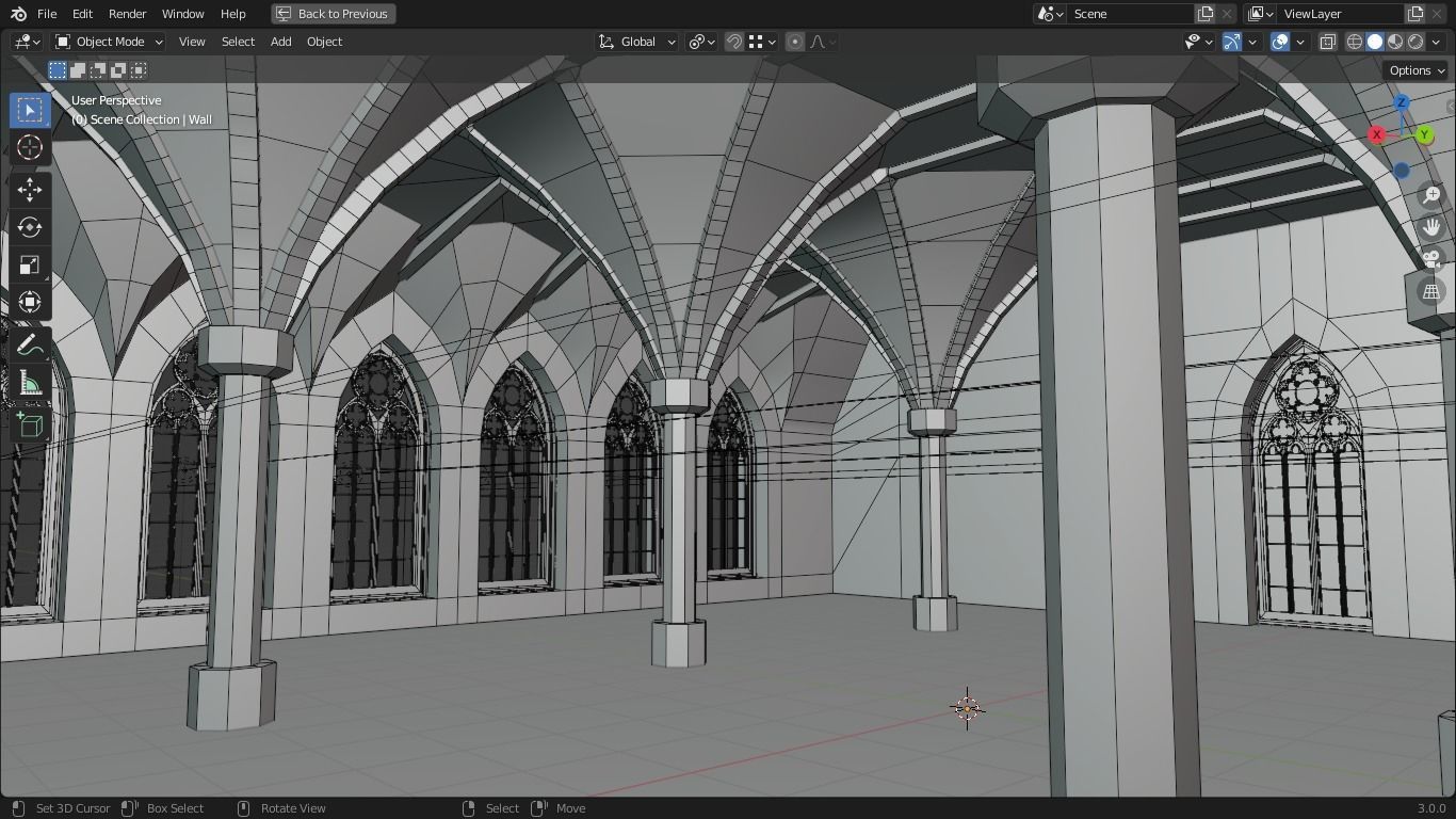 Gothic Style Interior Startup Base Low-poly 3D model_11