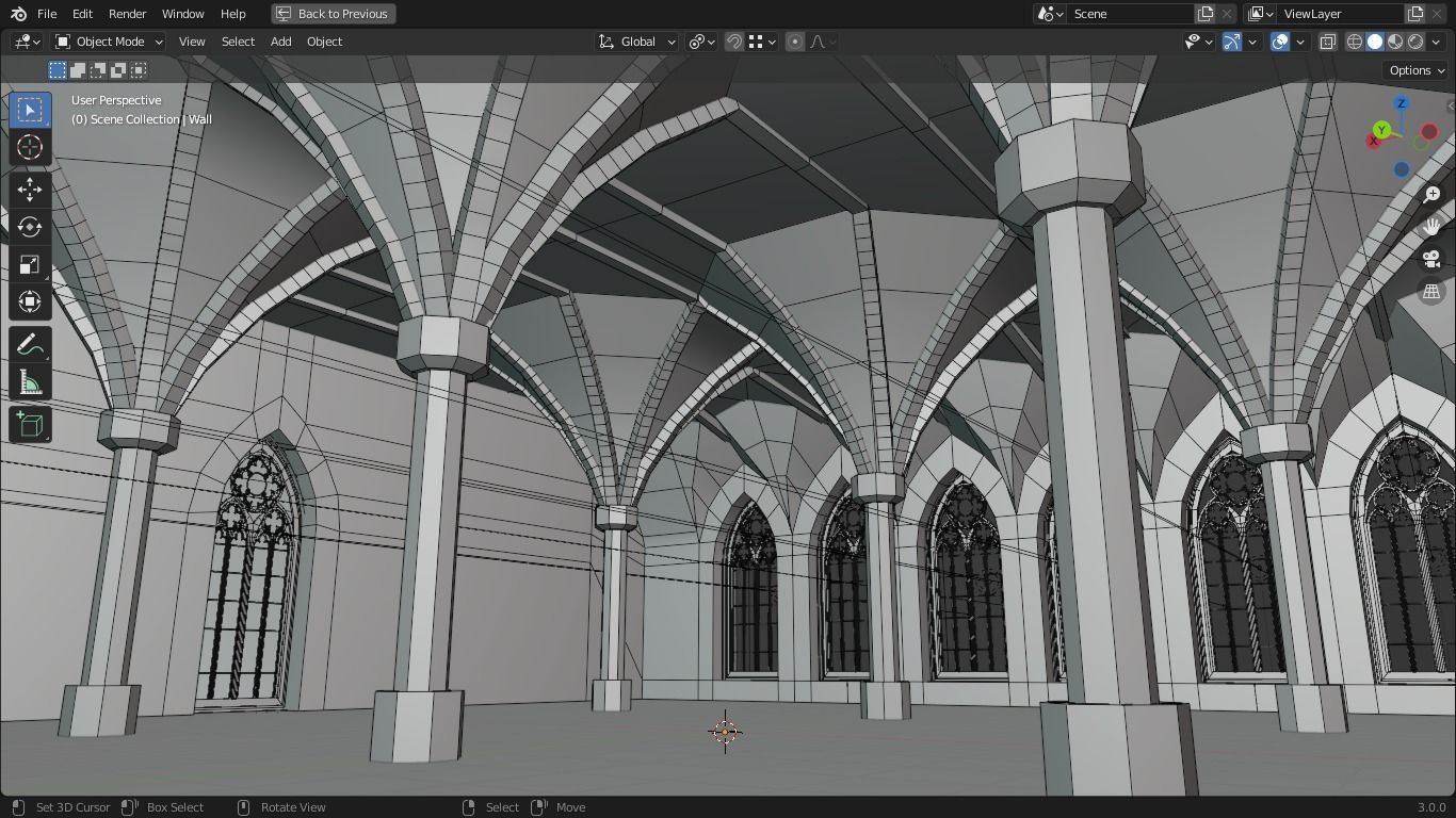 Gothic Style Interior Startup Base Low-poly 3D model_8