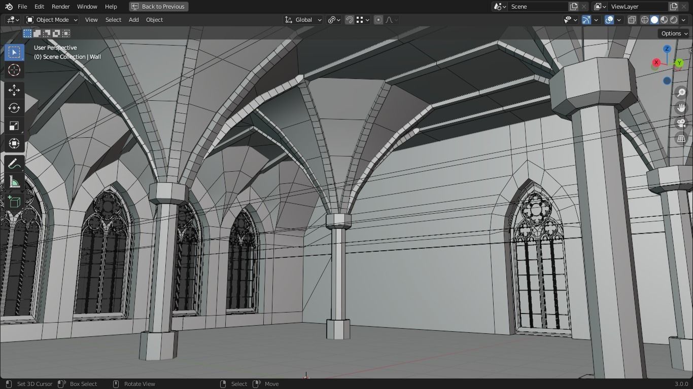 Gothic Style Interior Startup Base Low-poly 3D model_9