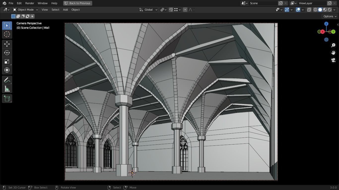 Gothic Style Interior Startup Base Low-poly 3D model_5