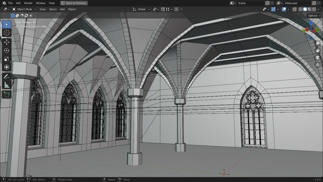 Gothic Style Interior Startup Base Low-poly 3D model_7