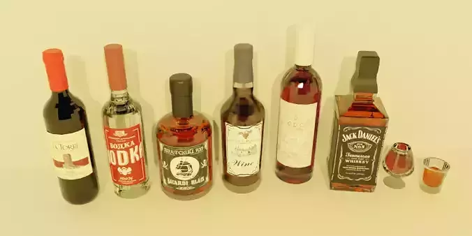 alcohol whiskey bottles