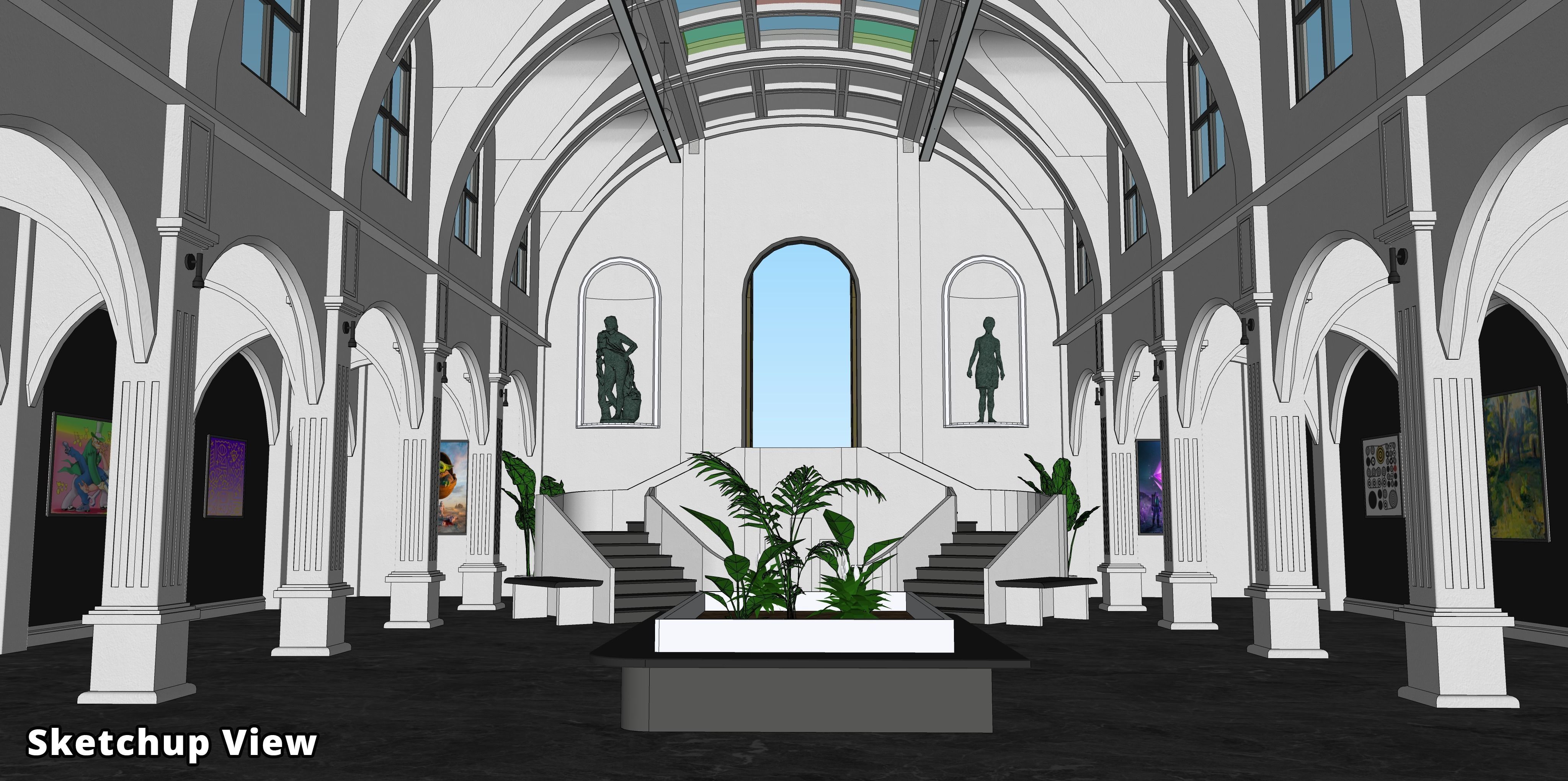 Metaverse NFT Art Gallery Low-poly 3D model_27