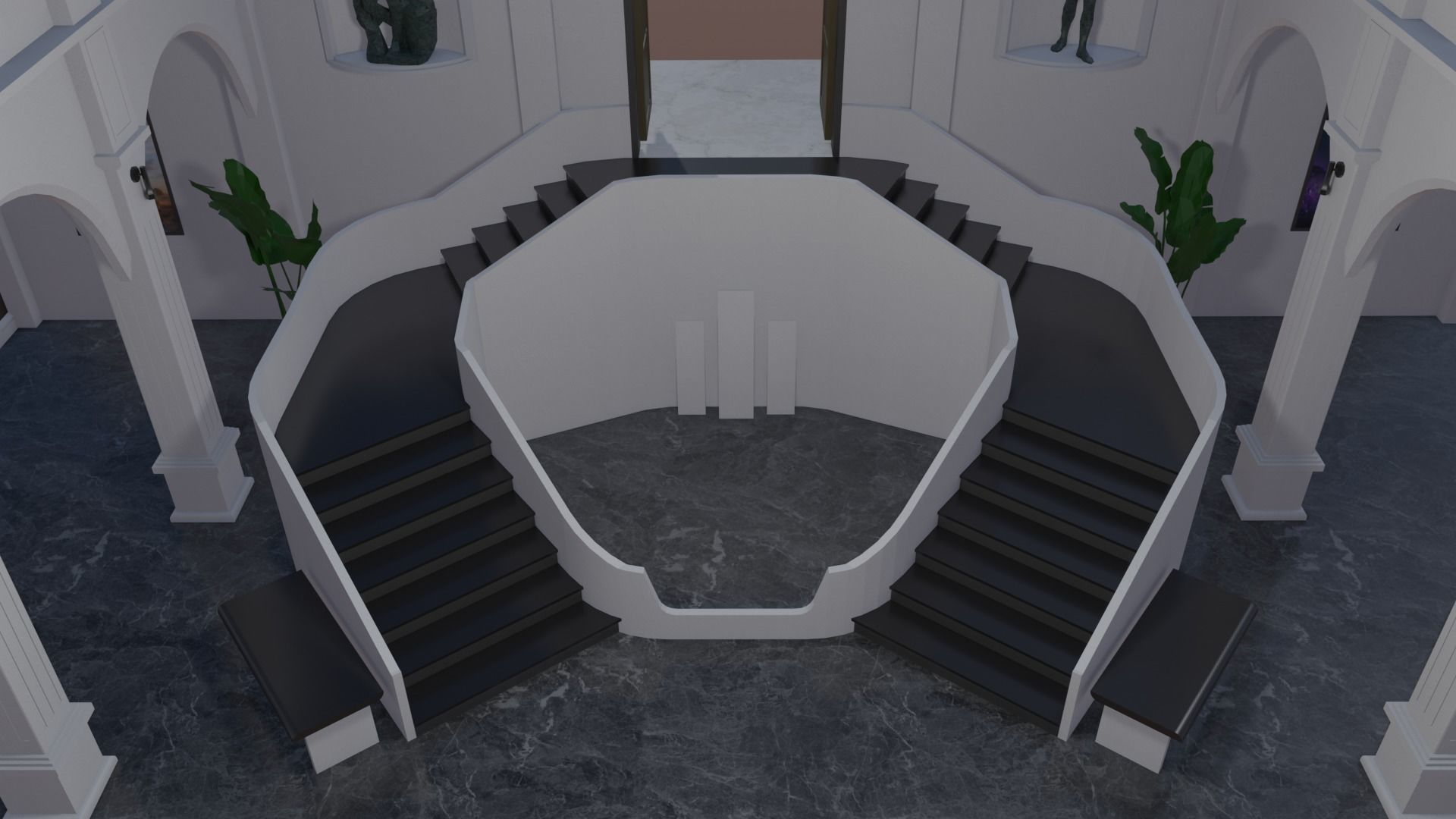 Metaverse NFT Art Gallery Low-poly 3D model_5