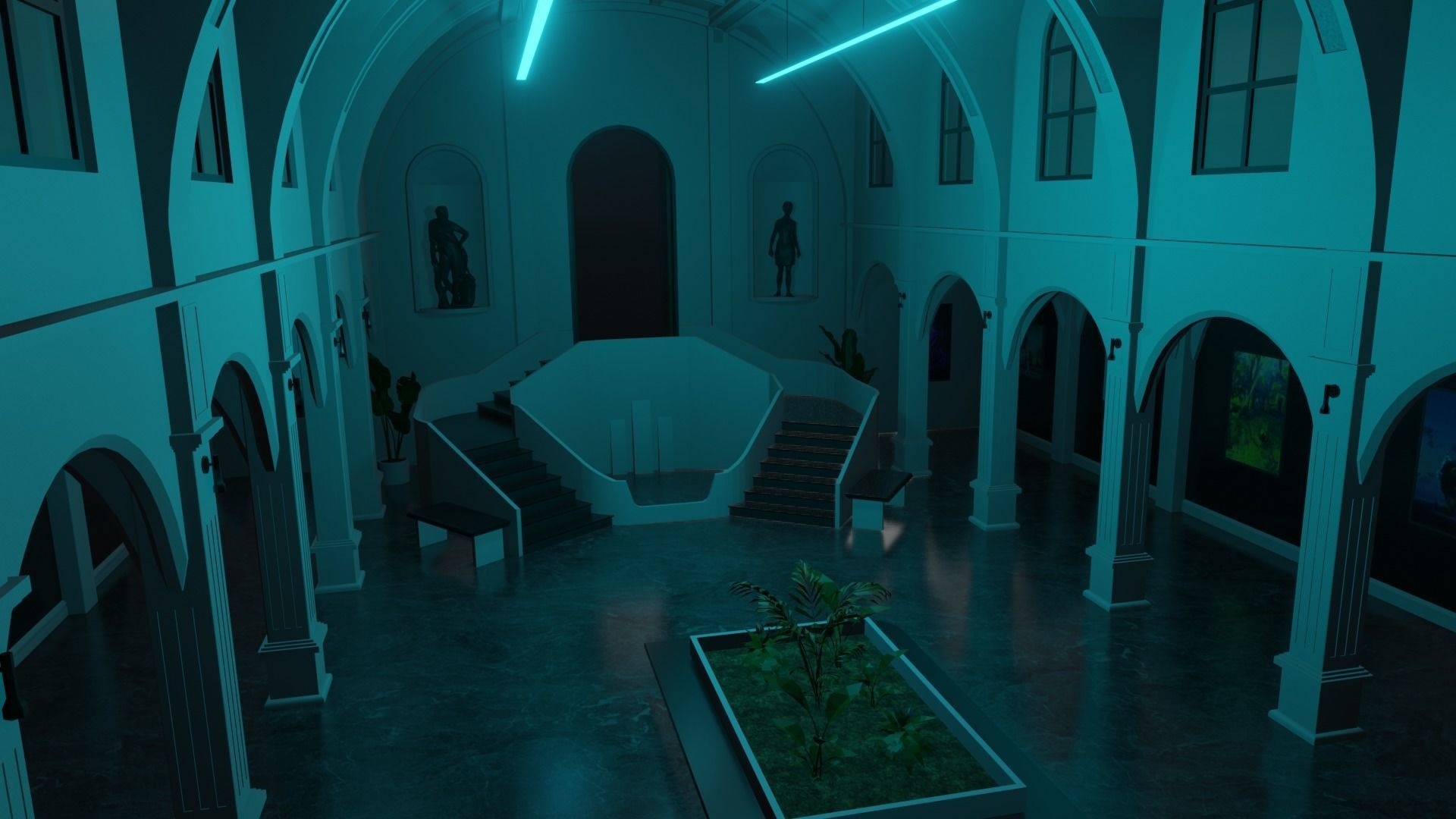 Metaverse NFT Art Gallery Low-poly 3D model_20