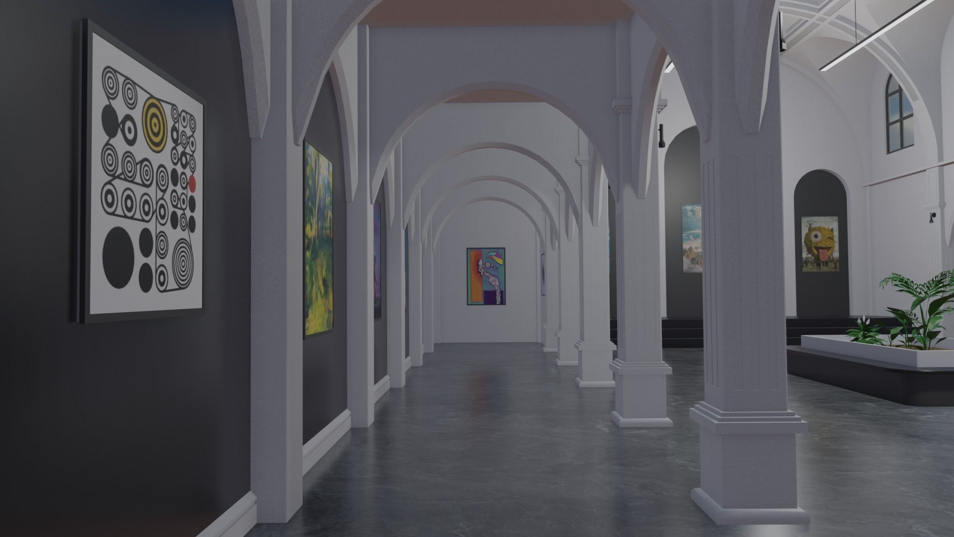 Metaverse NFT Art Gallery Low-poly 3D model_8