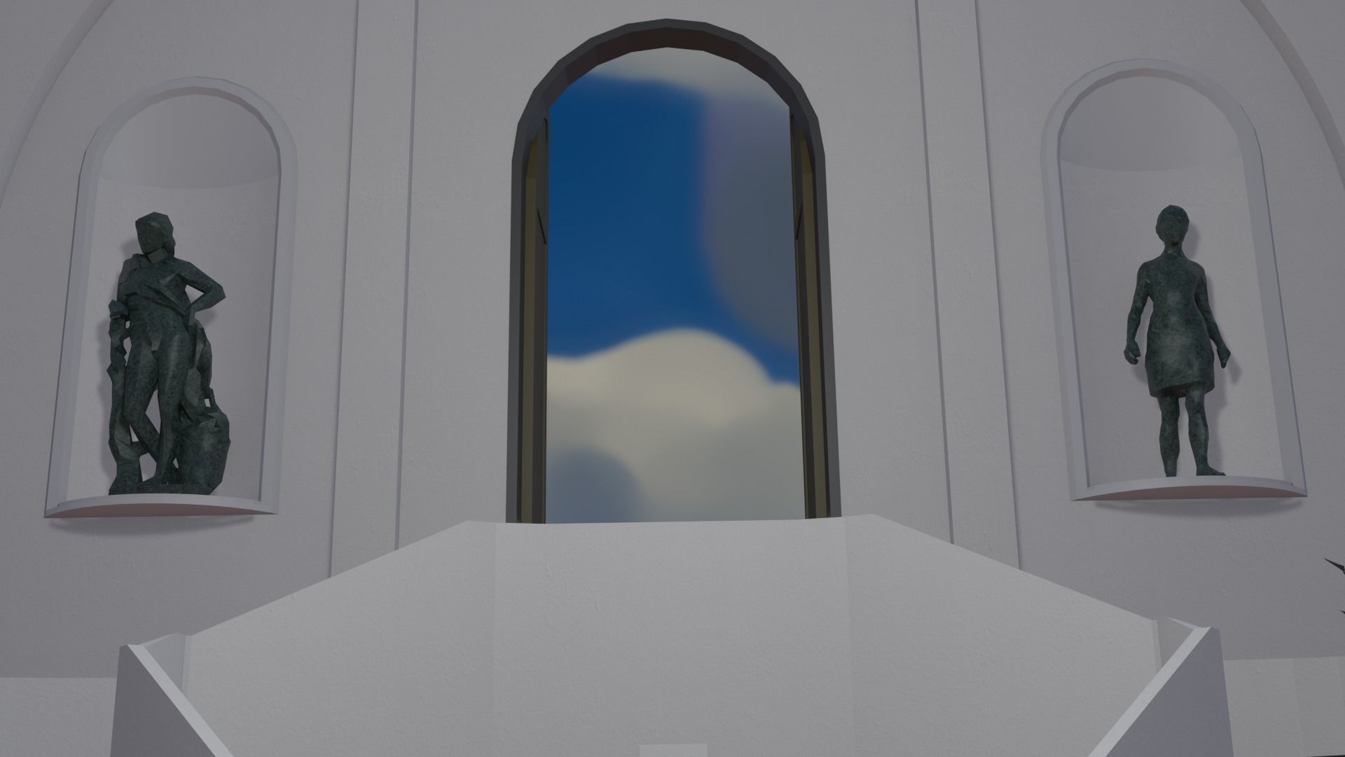 Metaverse NFT Art Gallery Low-poly 3D model_16