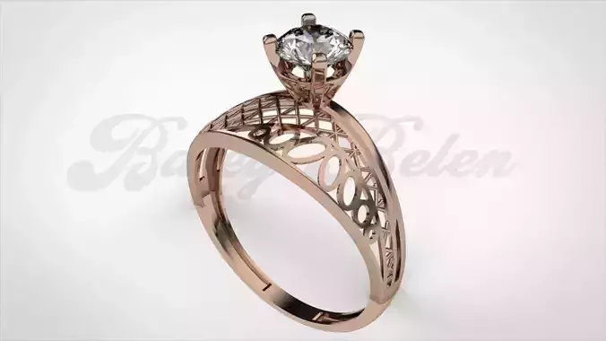 Woman ring diamond Size 16 S8 3D print model