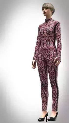 Womens jumpsuit  Low-poly 3D model
