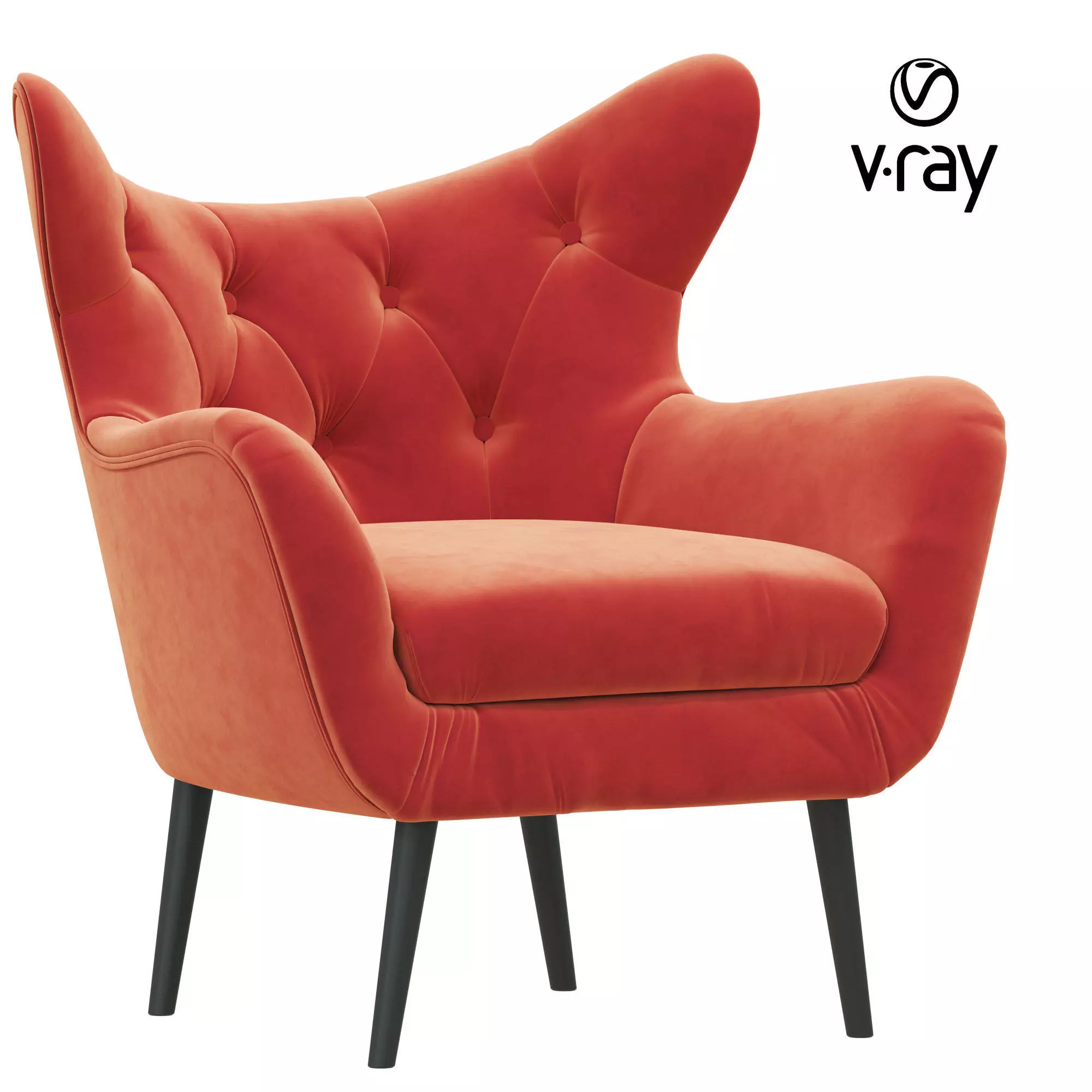 Bouck Wingback Chair 3D model_0