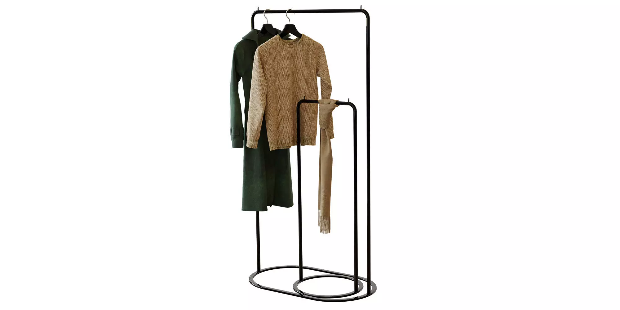 Hanger OO clothes rack black 3D model