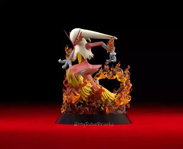Blaziken running on flames - 3D printable pokemon