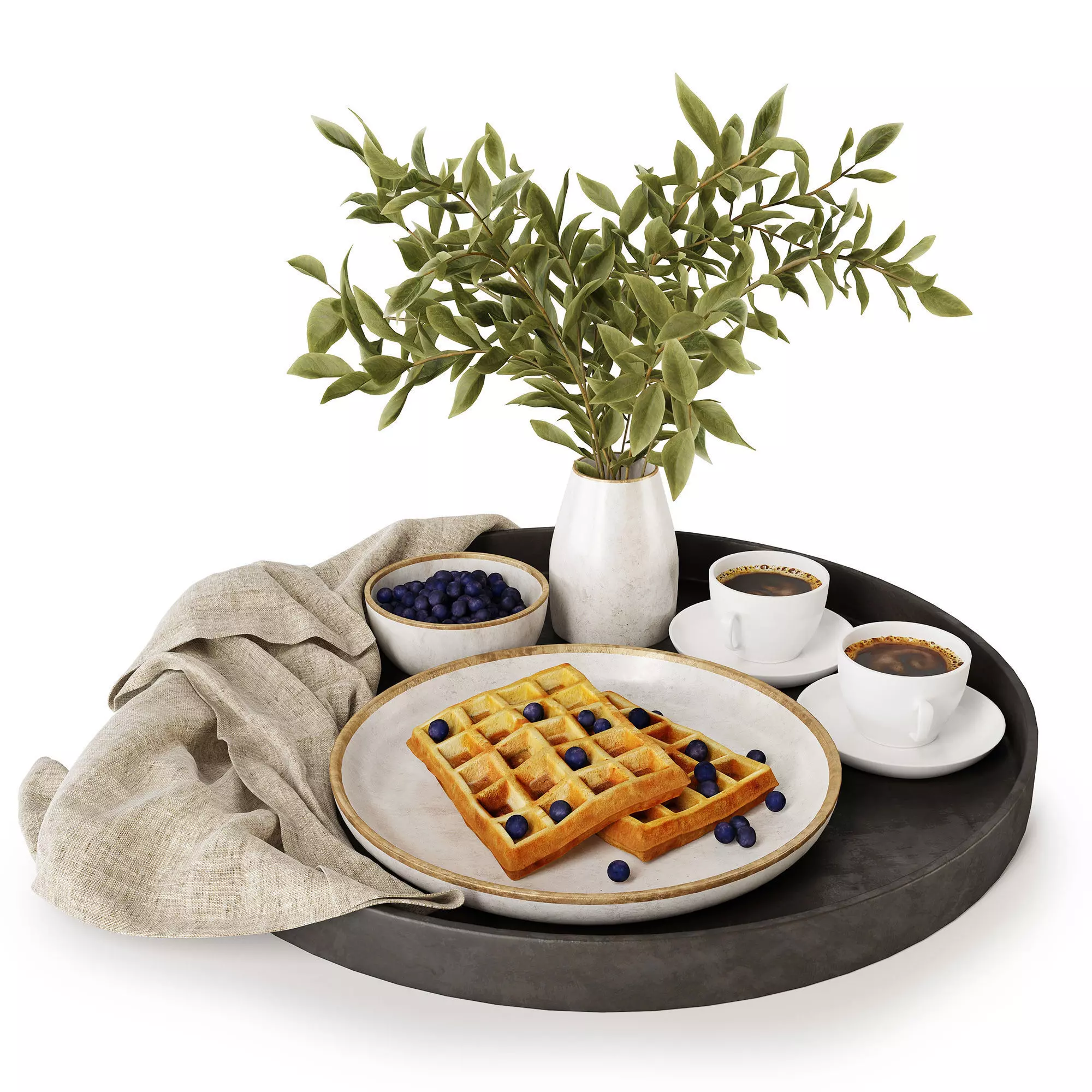 Breakfast on a tray w004 3D model_0
