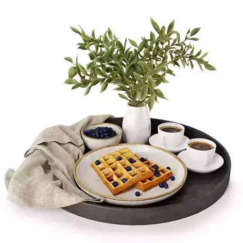 Breakfast on a tray w004 3D model