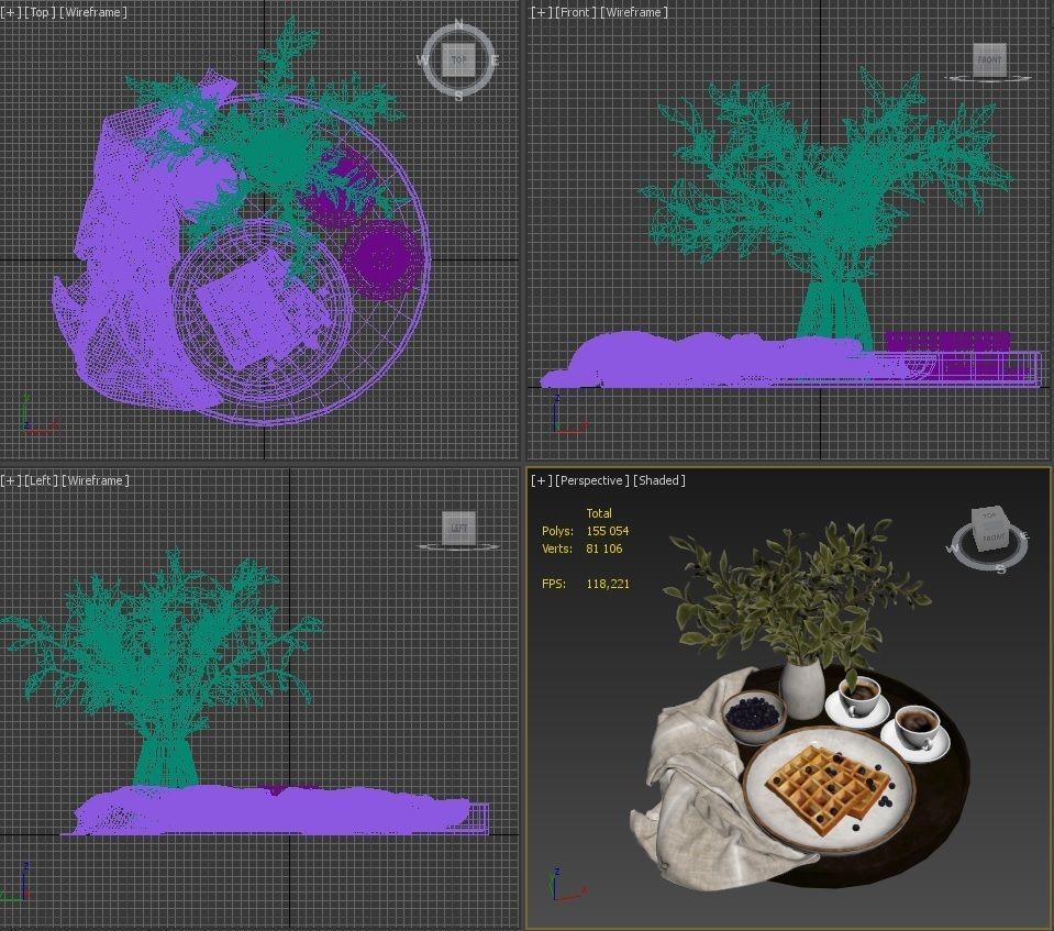 Breakfast on a tray w004 3D model_8