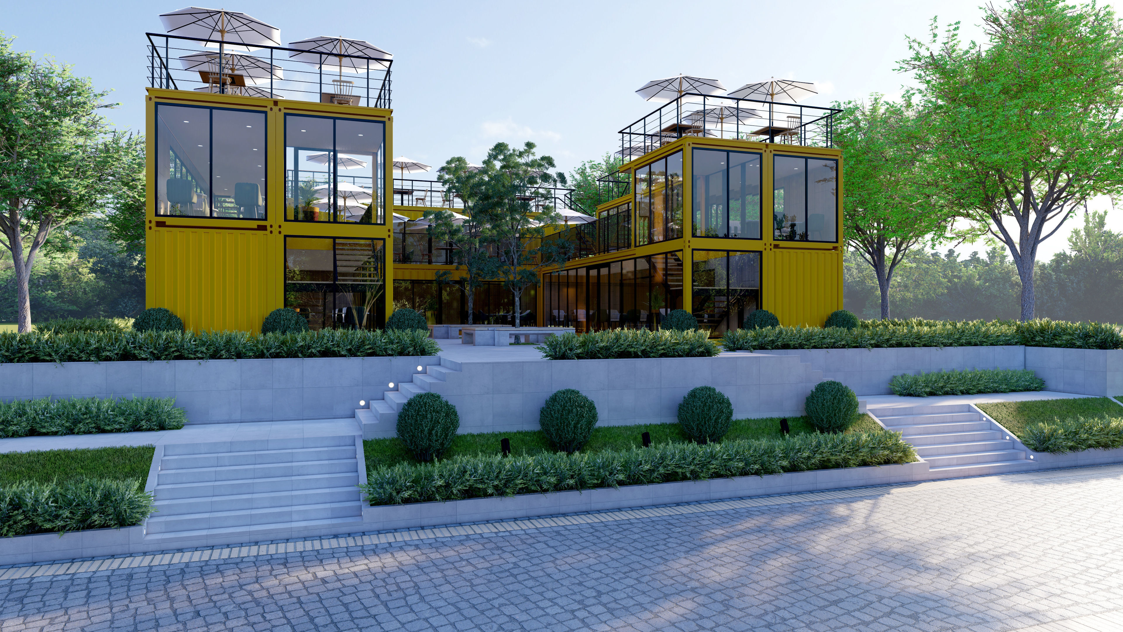 SCENE LUMION 11 5 AND EXTERIOR CONTAINER CAFE 3D model_3