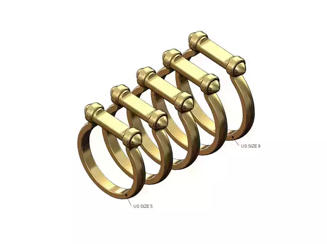 Flat top horsebite shaped engravable ring US sizes5to9