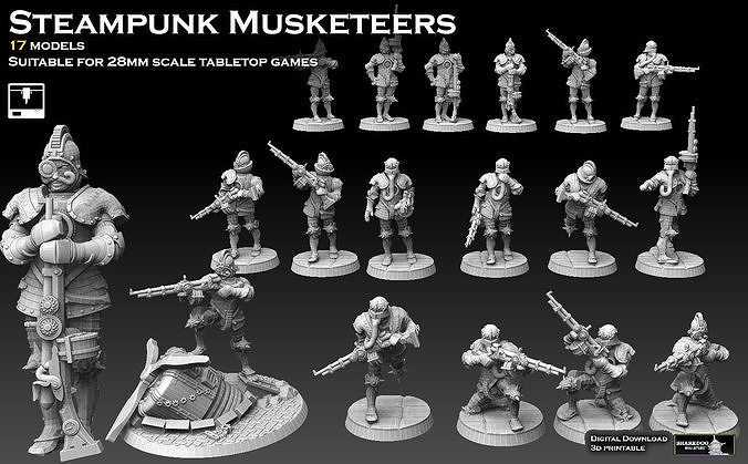 Steampunk Musketeers 3D print model