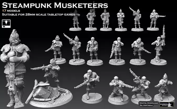 Steampunk Musketeers 3D print model