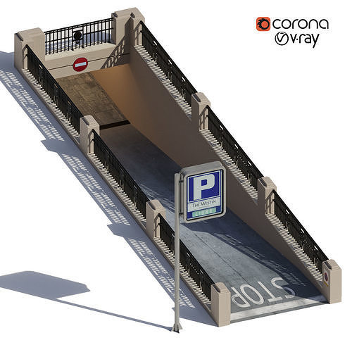 Entrance-Exit to the underground parking 3D model