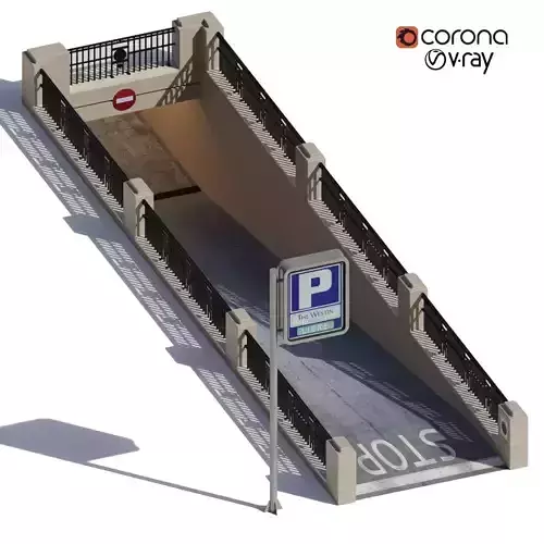 Entrance-Exit to the underground parking 3D model