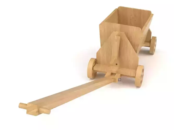 Wooden toy miner trolley