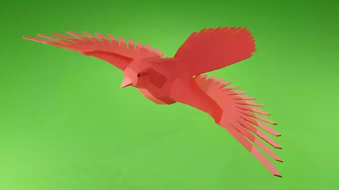 Low poly bird mesh Low-poly 3D model
