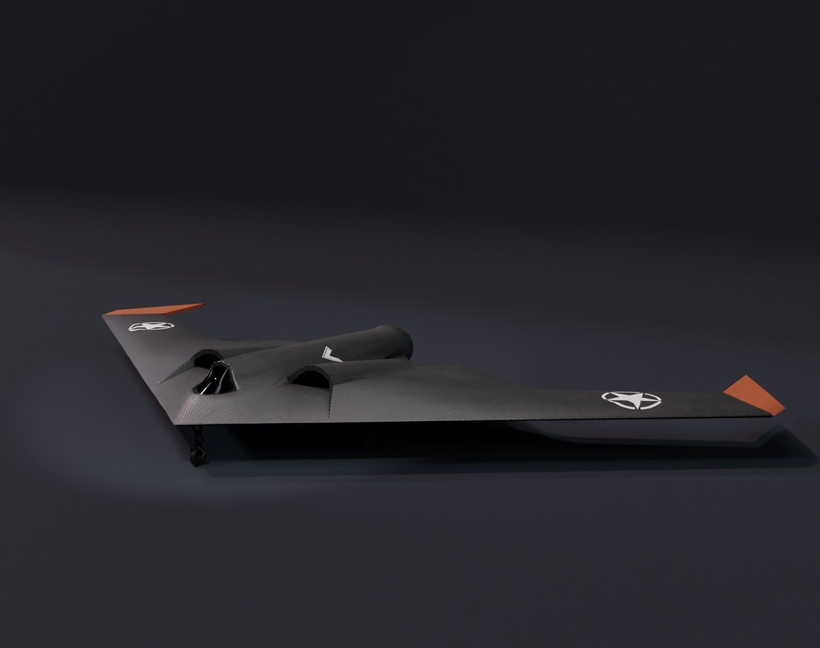 UCAV Stealth Drone 3D Model Low-poly 3D model_5