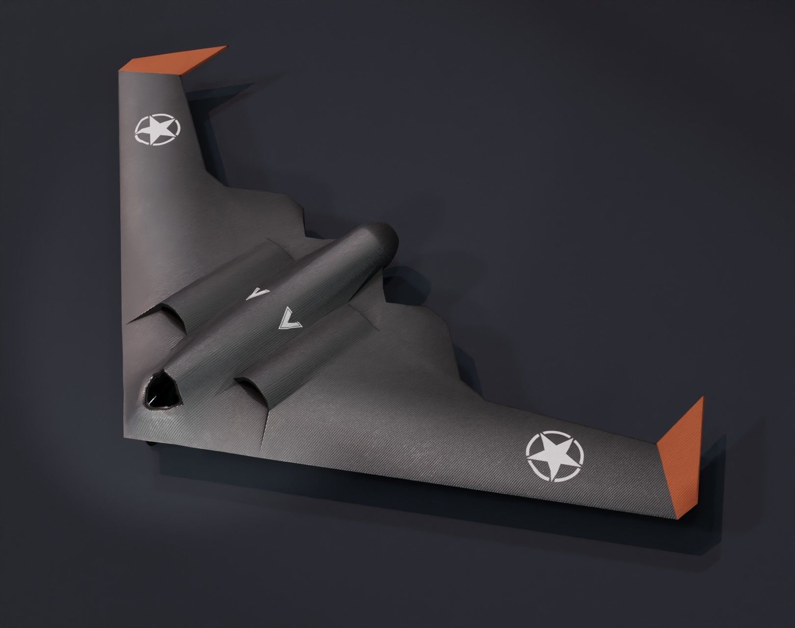 UCAV Stealth Drone 3D Model Low-poly 3D model_10