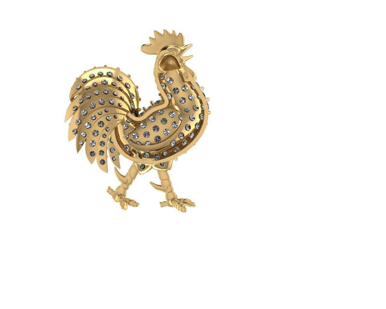Rooster pendant new desgine 3D print model 3D print model_6