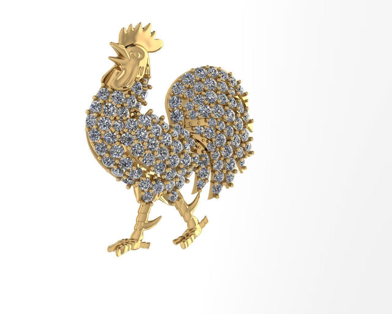 Rooster pendant new desgine 3D print model 3D print model_5