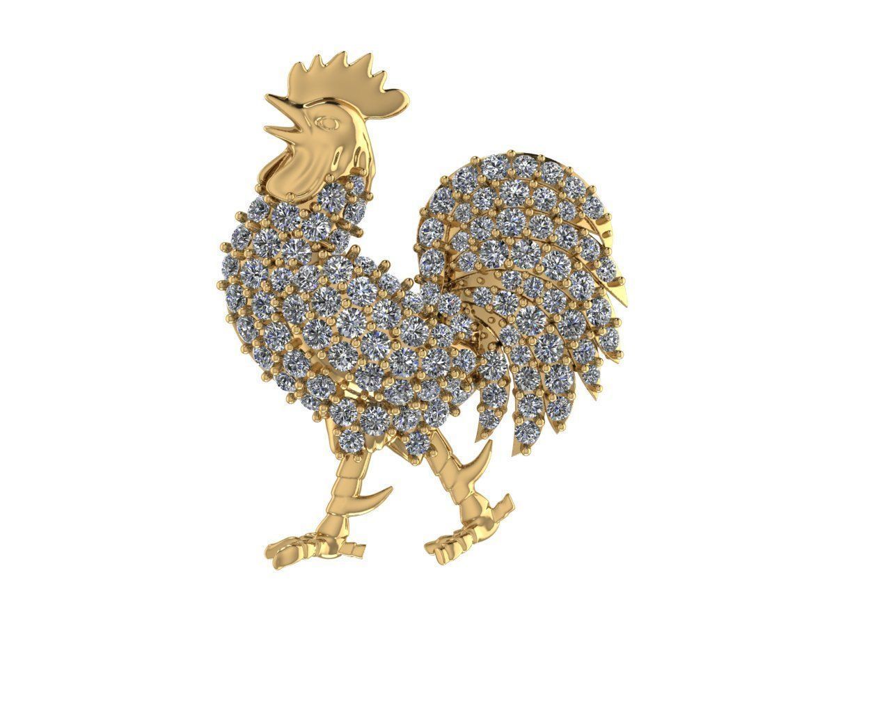 Rooster pendant new desgine 3D print model 3D print model_4