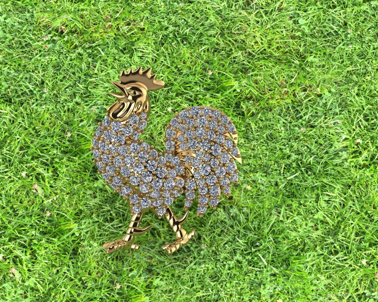 Rooster pendant new desgine 3D print model 3D print model_8