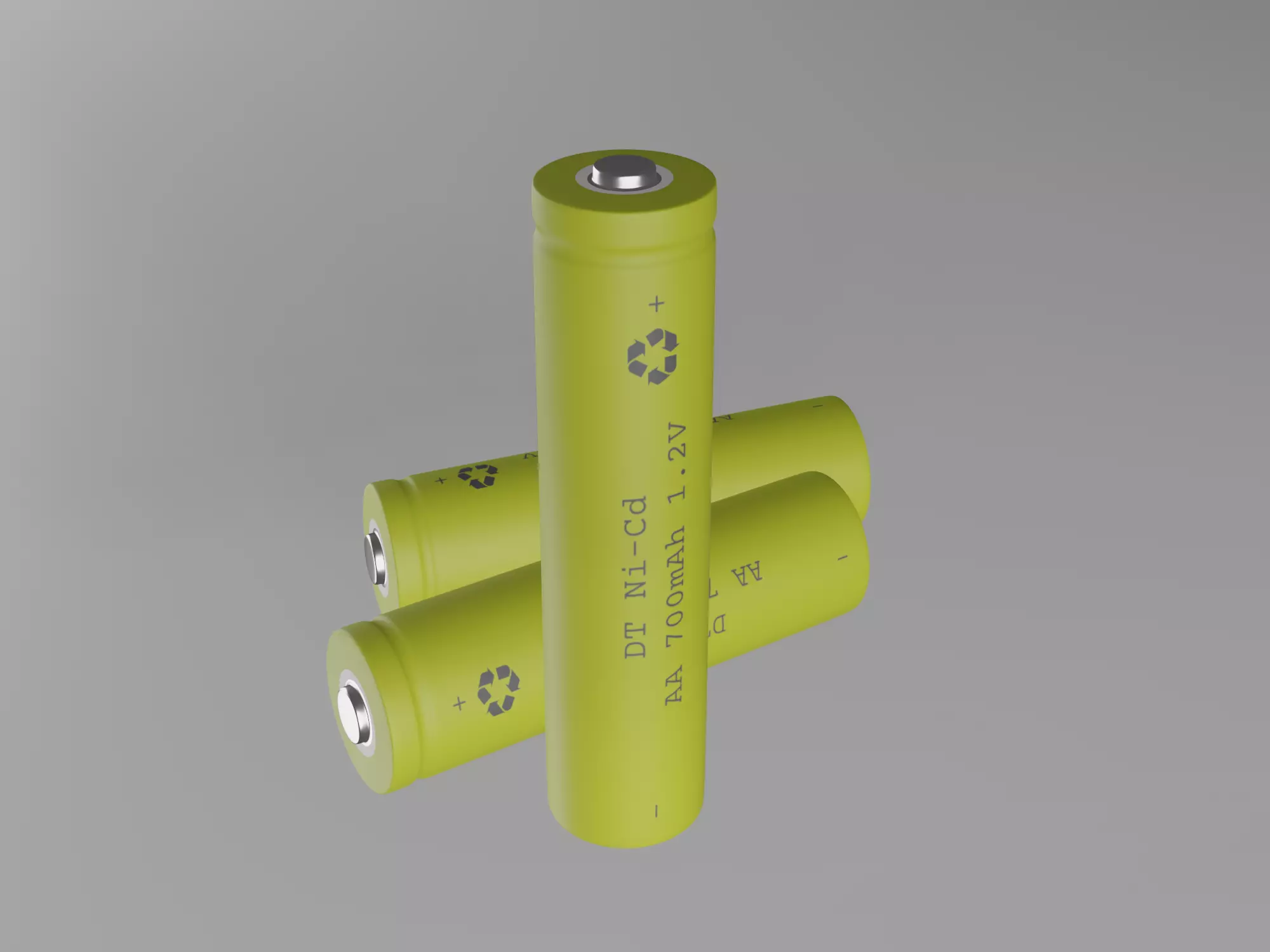 AA Battery Low-poly 3D model