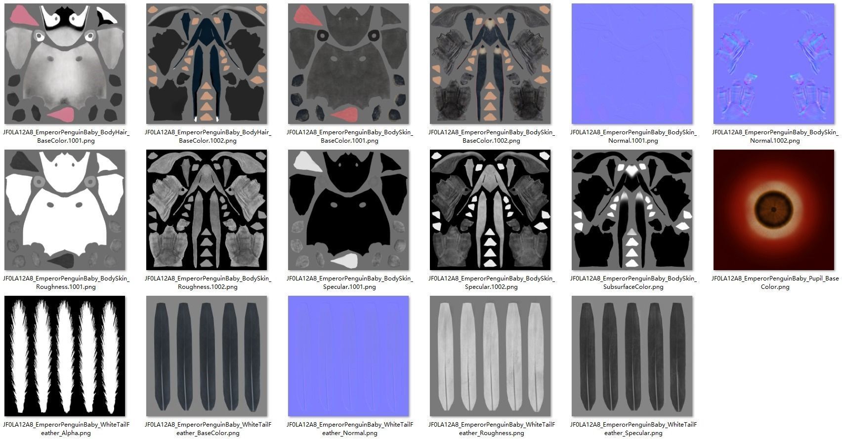 Baby Emperor Penguin Animated VFX Grace 3D model_31