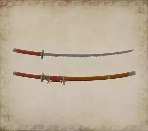 Stylized katana demon sword