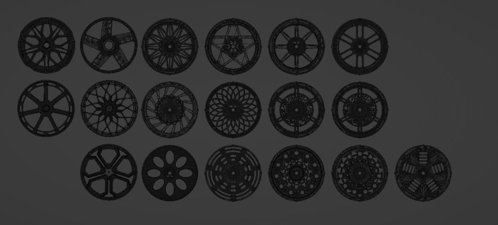 Modern sport car lowpoly 3d rims Low-poly 3D model Low-poly 3D model_5