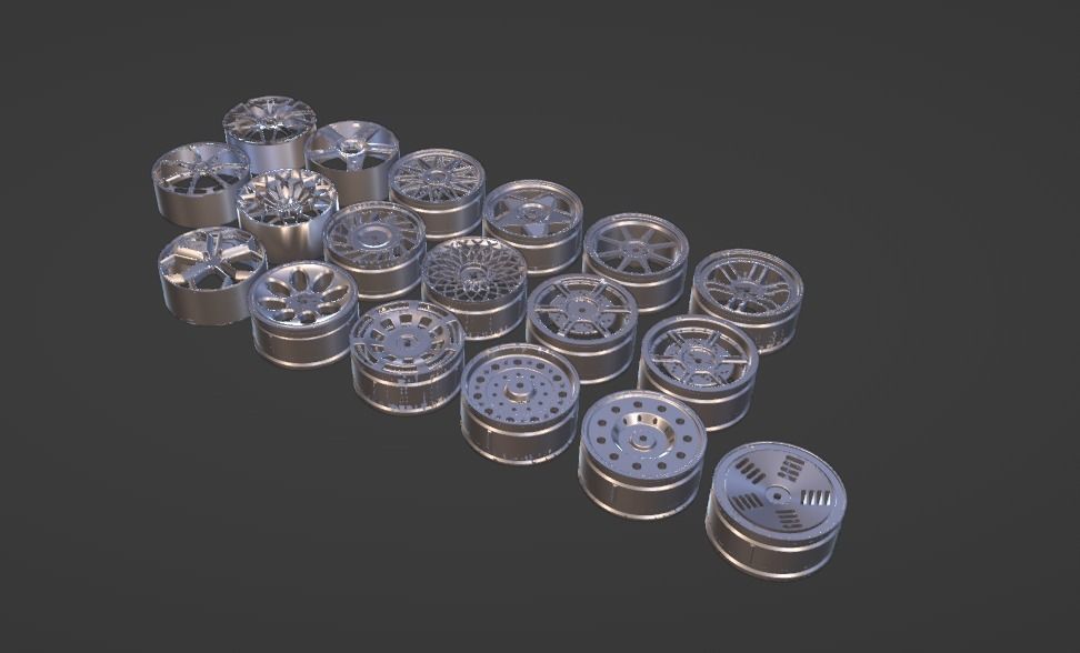 Modern sport car lowpoly 3d rims Low-poly 3D model Low-poly 3D model_6