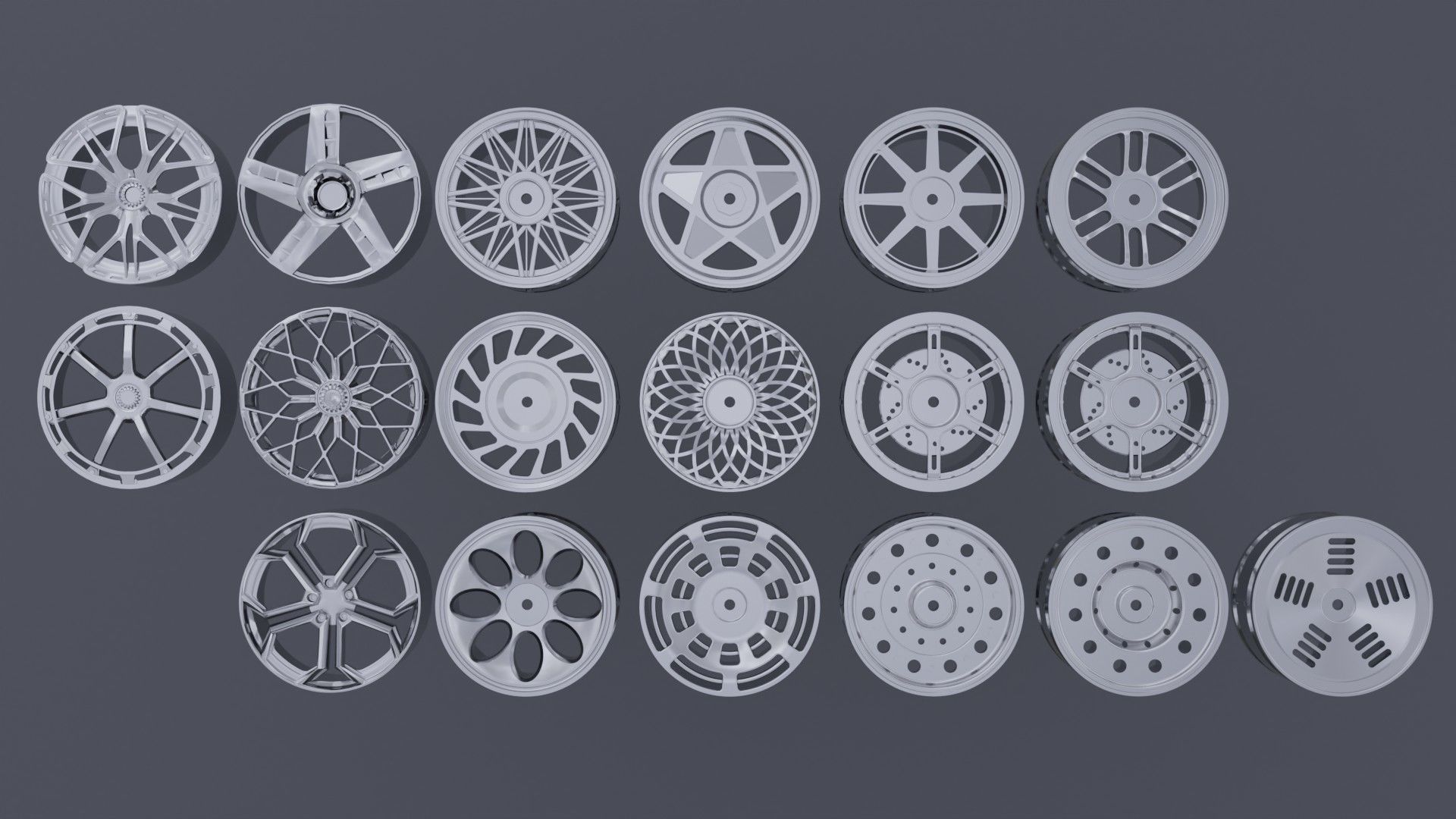 Modern sport car lowpoly 3d rims Low-poly 3D model Low-poly 3D model_4