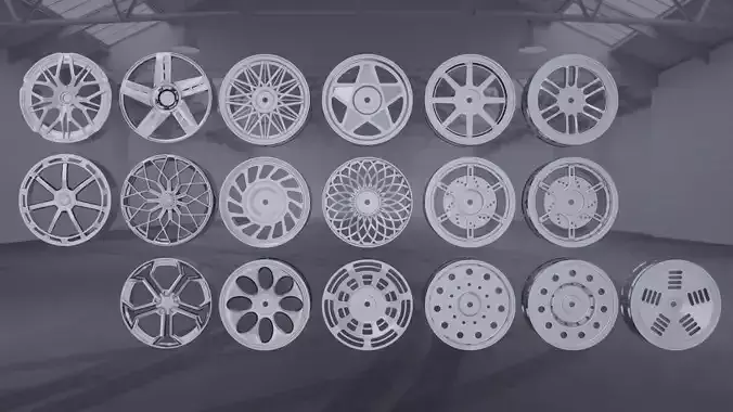 Modern sport car lowpoly 3d rims Low-poly 3D model Low-poly 3D model