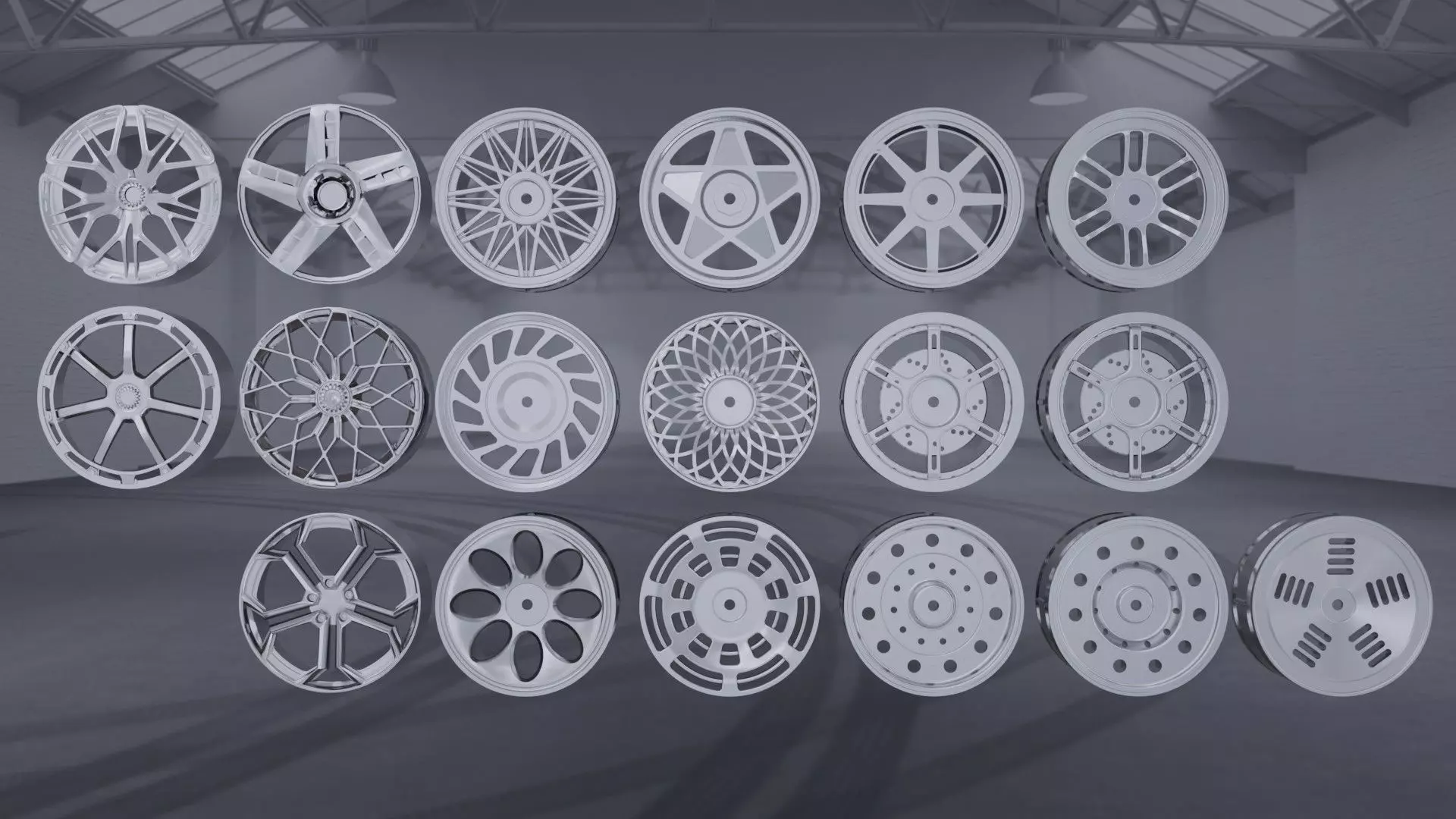 Modern sport car lowpoly 3d rims Low-poly 3D model Low-poly 3D model_0