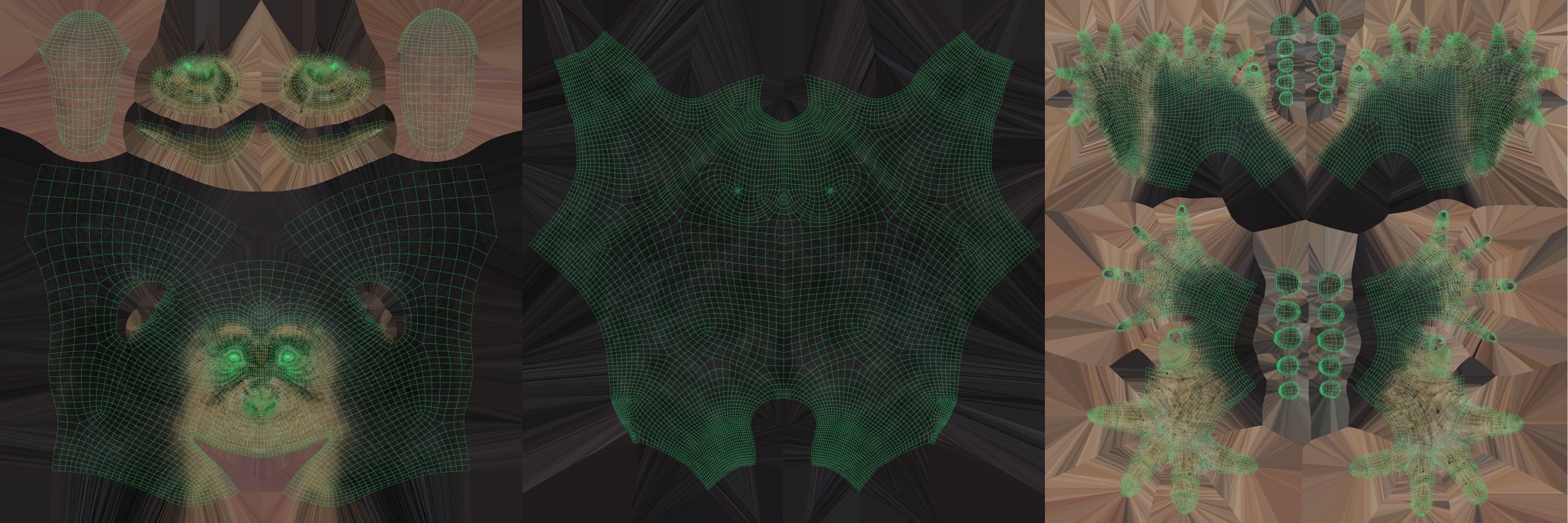 Chimpanzee Rigged VFX Grace 3D model_22